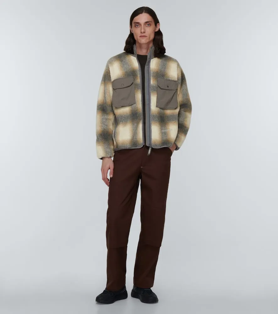 And Wander Checked fleece jacket