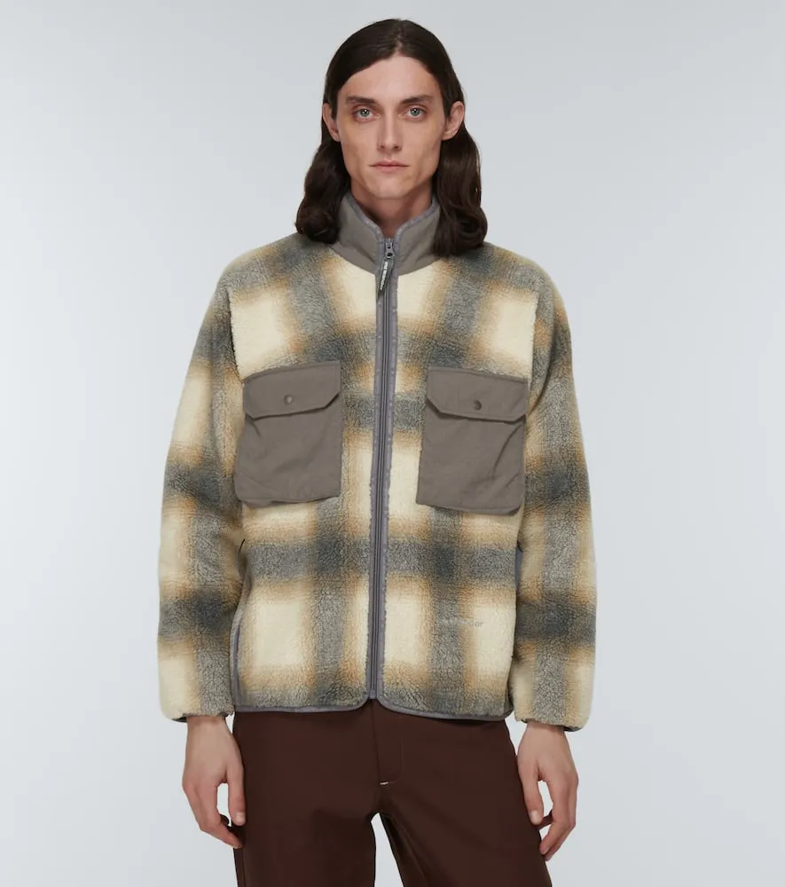 And Wander Checked fleece jacket