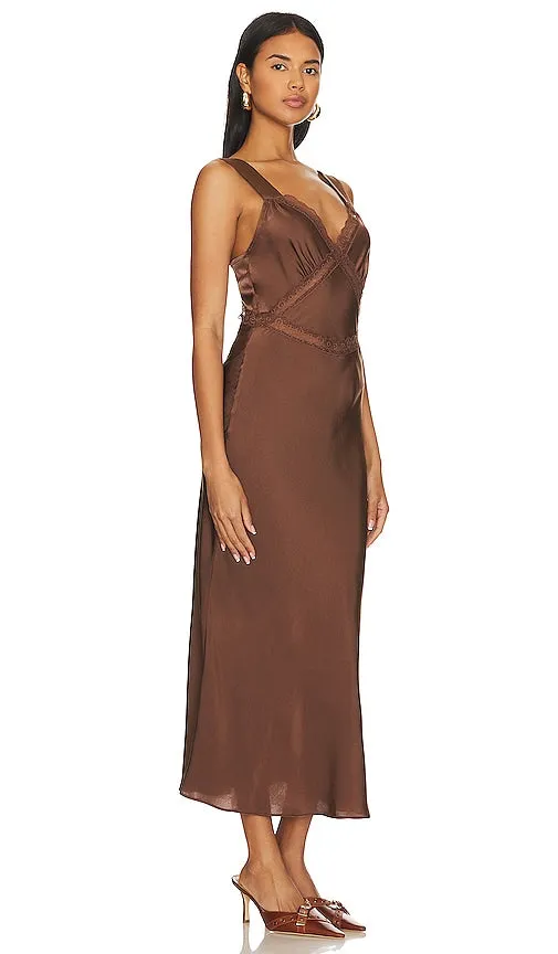 Bardot Emory Lace Slip Dress in Brown