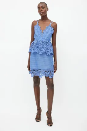 Blue Lace Peplum Dress