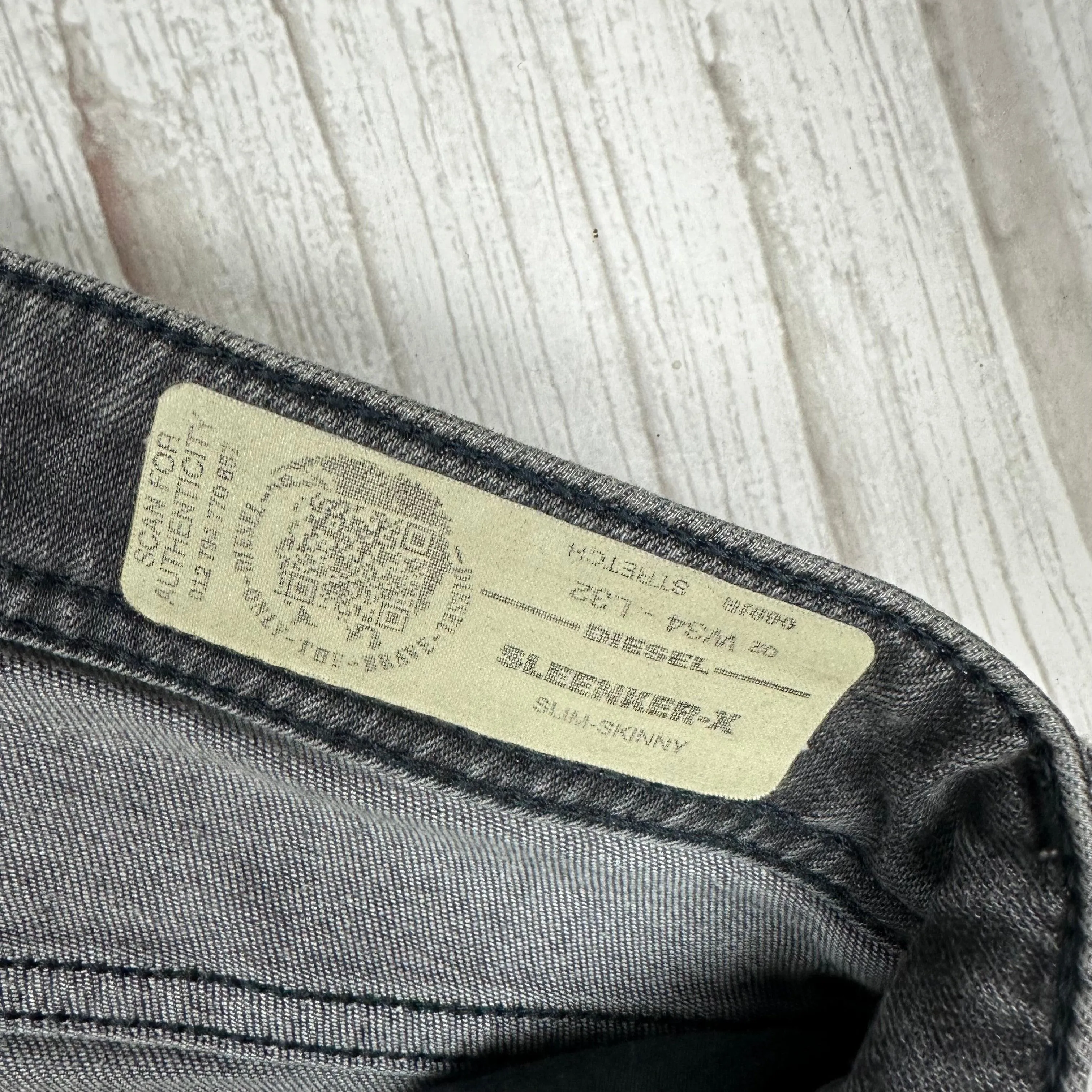 Diesel 'Sleenker-X' Grey Distress Slim Skinny Jeans -Size 34/32