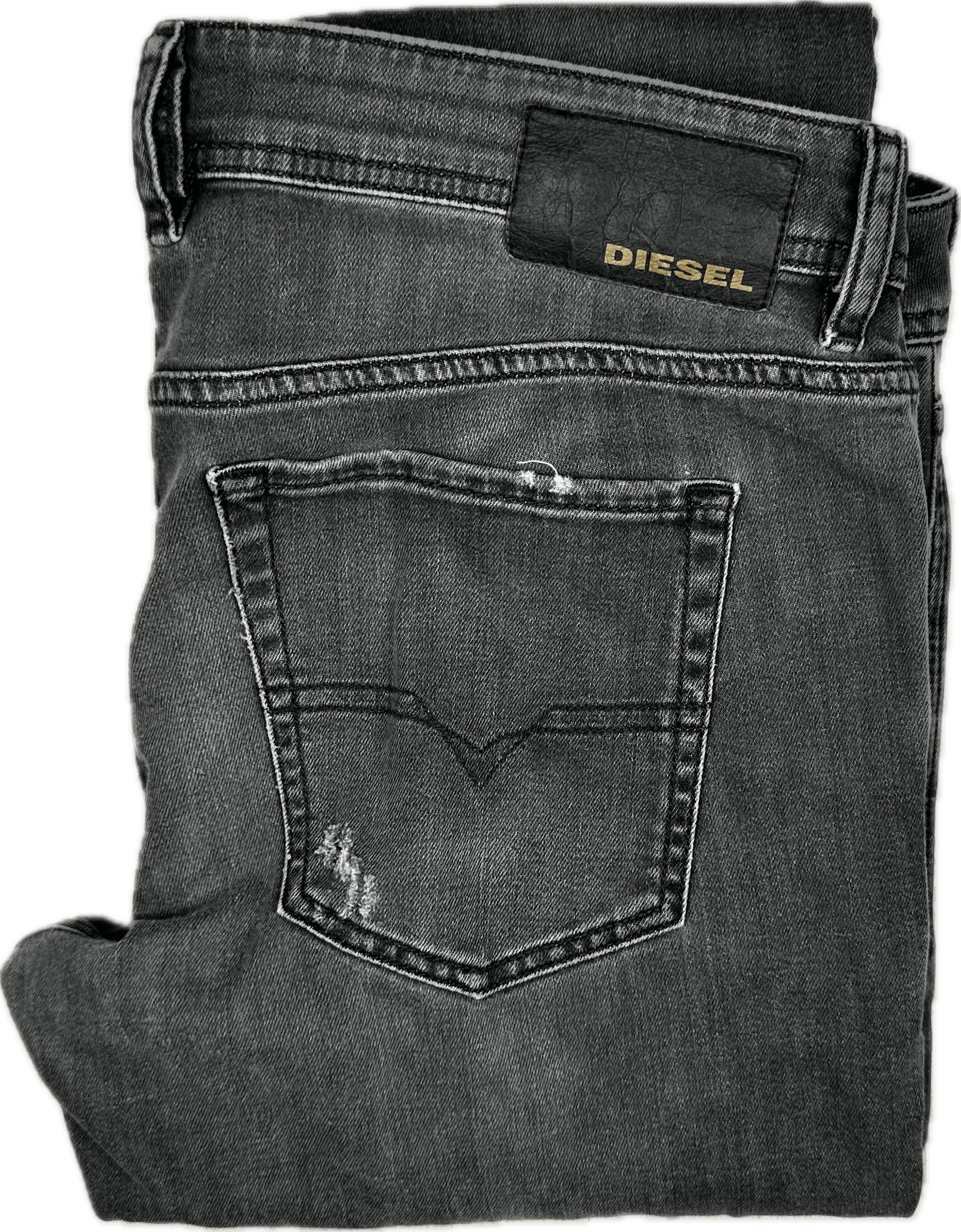 Diesel 'Sleenker-X' Grey Distress Slim Skinny Jeans -Size 34/32