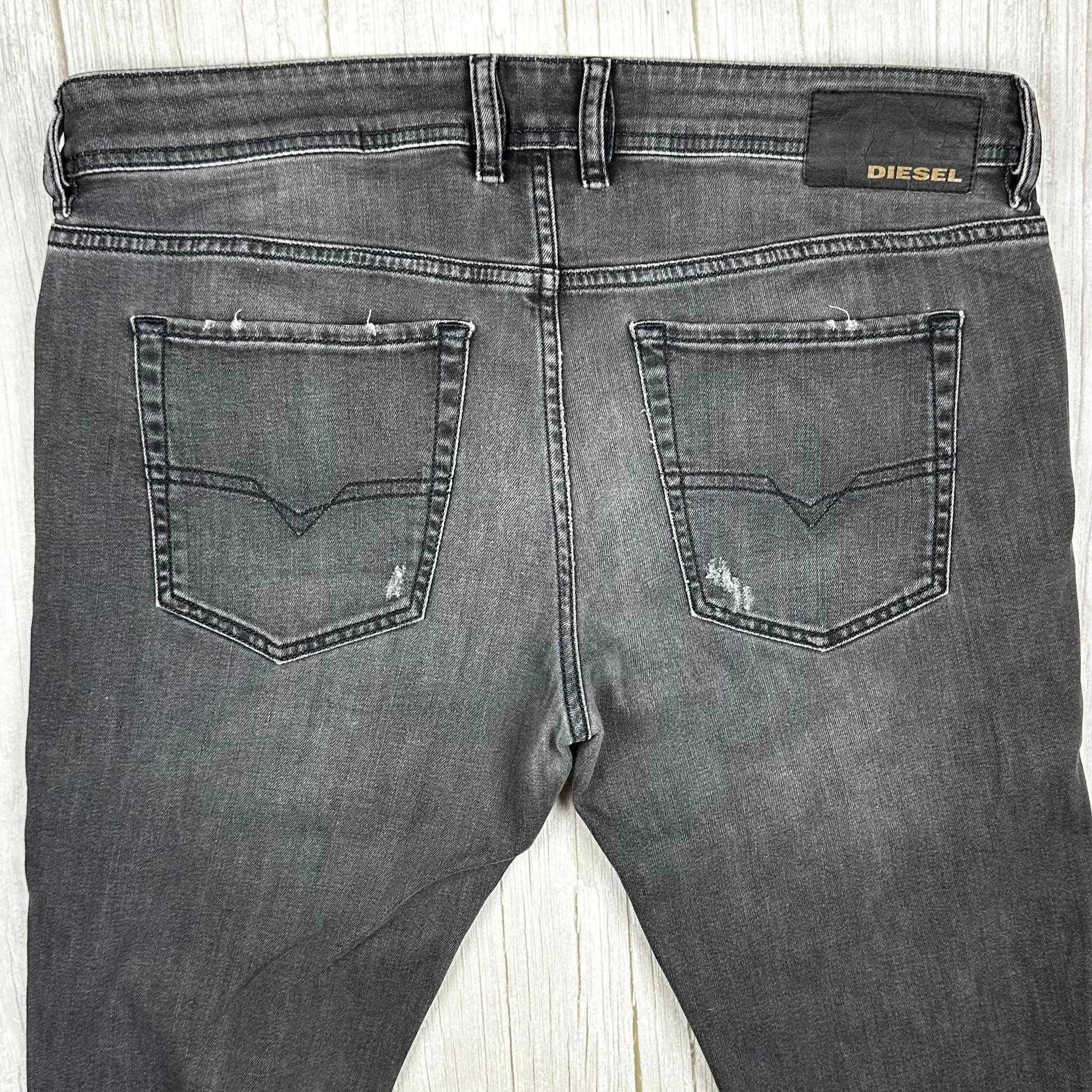 Diesel 'Sleenker-X' Grey Distress Slim Skinny Jeans -Size 34/32