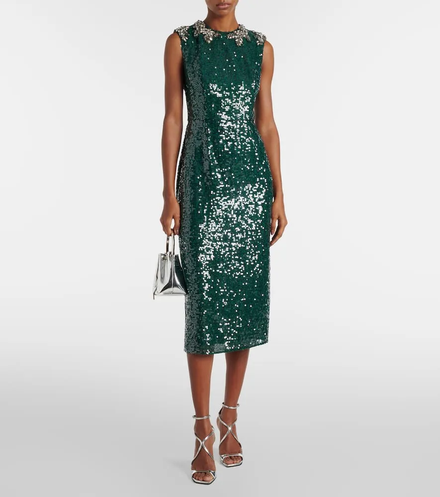 Erdem Sequined embellished pencil dress
