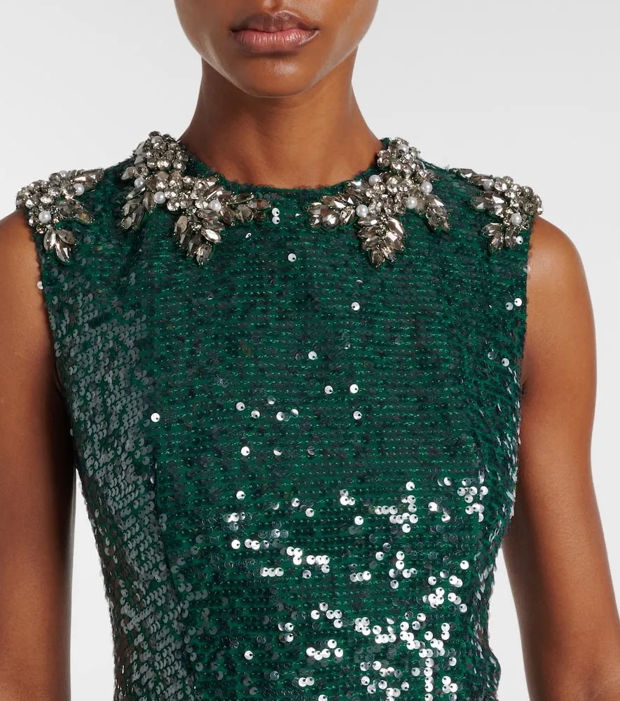Erdem Sequined embellished pencil dress