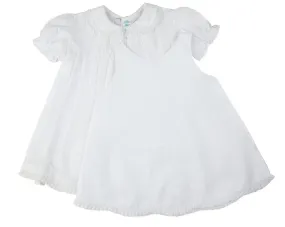 Feltman Brothers Baby Girls Dress & Slip Set with Collar and Lace - White