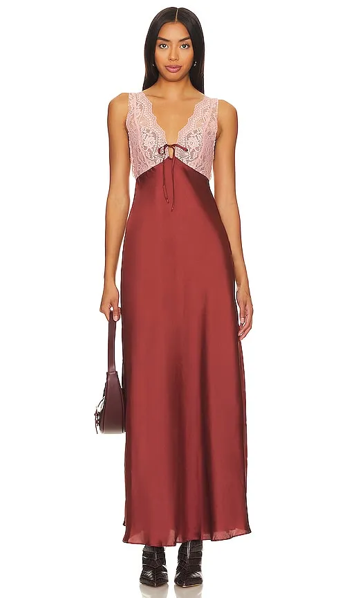 Free People x Intimately FP Country Side Maxi Slip In Sparkling Cider in Red