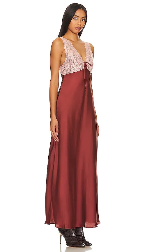 Free People x Intimately FP Country Side Maxi Slip In Sparkling Cider in Red