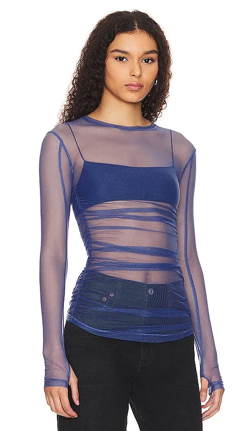 Free People x Intimately FP Last Layer Long Sleeve In Fjord in Navy