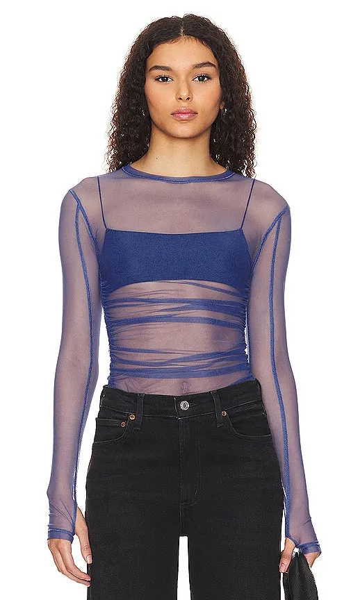 Free People x Intimately FP Last Layer Long Sleeve In Fjord in Navy