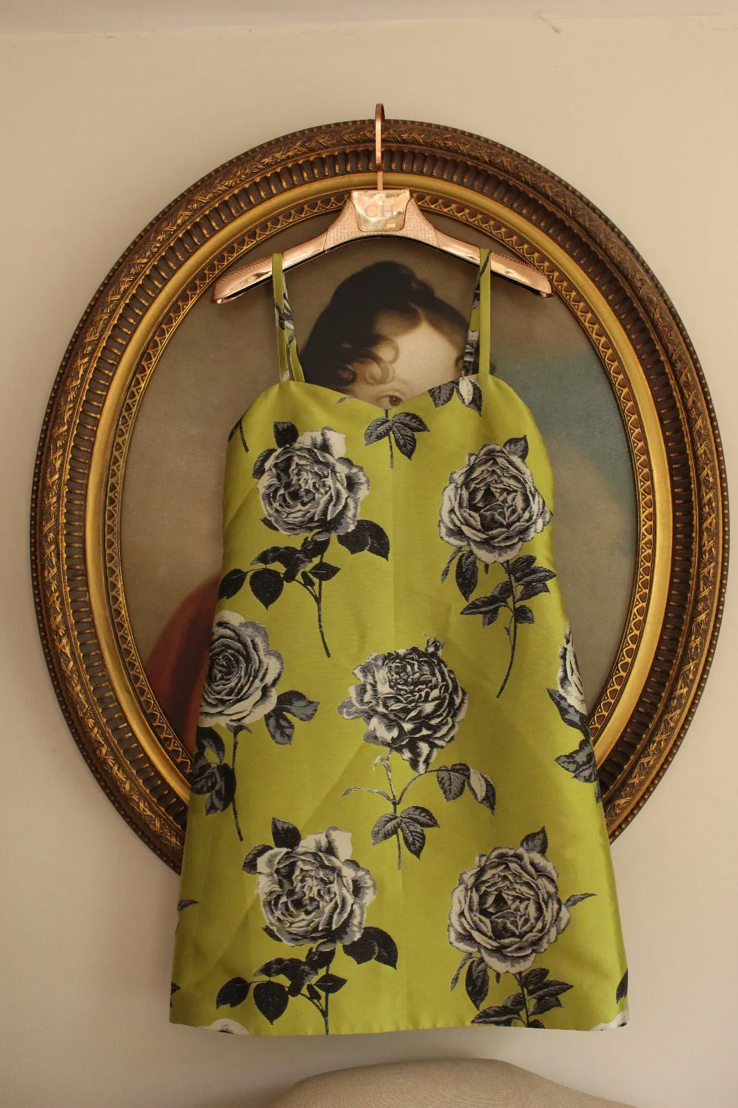 Green Rose pencil dress
