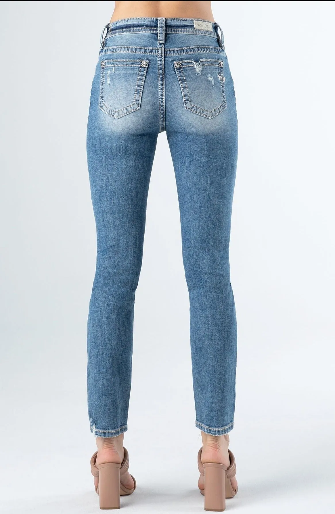 Miss Me High Rise Slim Straight Jeans (Light Wash)