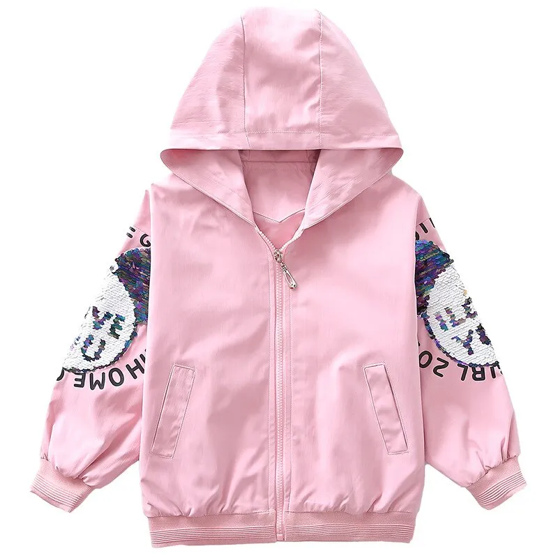 New Spring Autumn Girls Mickey Windbreaker Coat