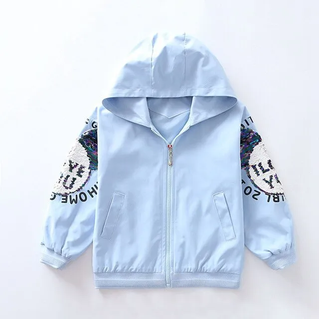New Spring Autumn Girls Mickey Windbreaker Coat