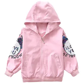New Spring Autumn Girls Mickey Windbreaker Coat