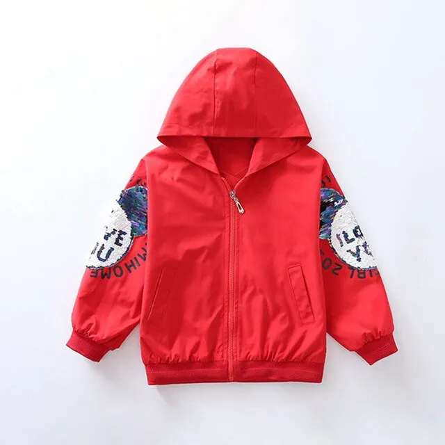 New Spring Autumn Girls Mickey Windbreaker Coat