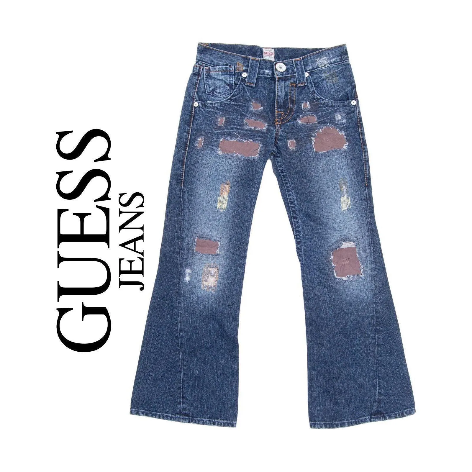 NWT - Guess Aged Boot Leg Distressed jeans - Size 8Y