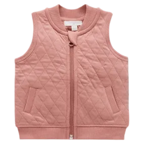 Quilted Vest - Nectarine