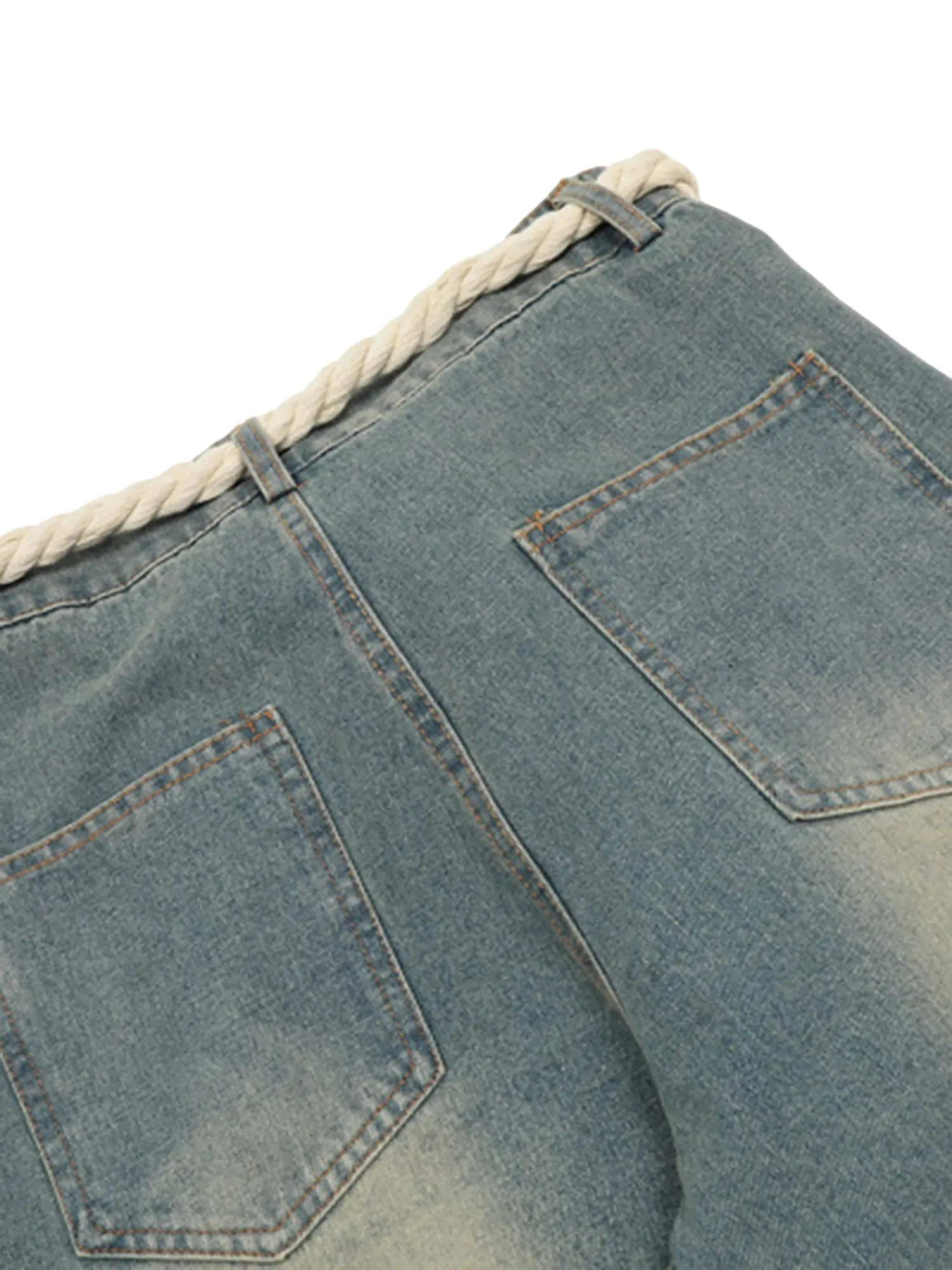Sneakerhill Pentagram Embroidered Loose Straight Leg Pants